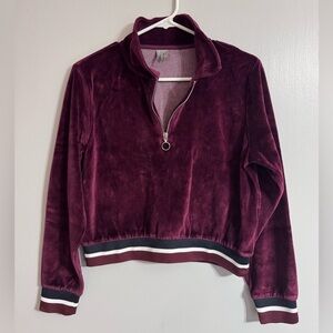 ASOS Deep Purple Velvet Long Sleeve Top Size 6